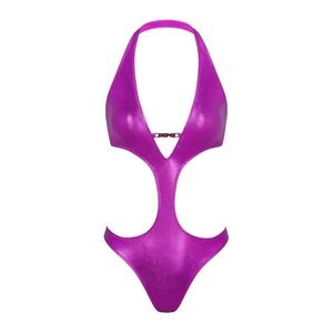 💜SKIMS METALLIC SWIM MONOKINI SWIMSUIT IN DRAGON FRUIT 2X NWT